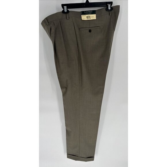 Lauren Ralph Lauren Dress Pants Mens 40x32 Tan Trousers Pleated Cuffed $80 NEW - Picture 4 of 9